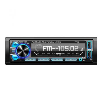 High quality big LCD screen USB/Mirco TF Card/AUX IN Built in FM radio 1 din car MP3 player 7708
