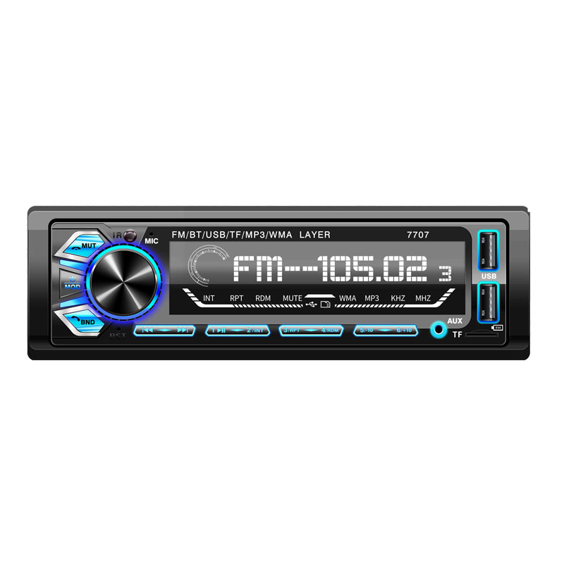 High quality big LCD screen USB/Mirco TF Card/AUX IN Built in FM radio 1 din car MP3 player 7707